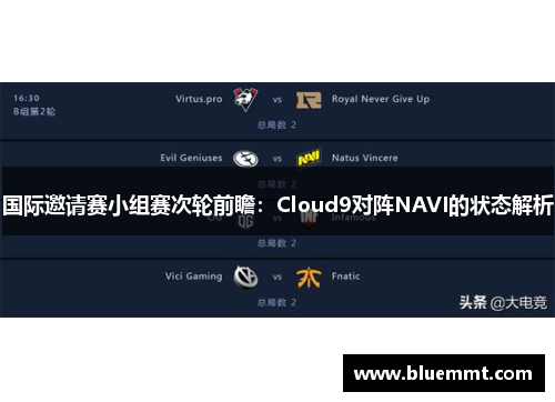 国际邀请赛小组赛次轮前瞻：Cloud9对阵NAVI的状态解析