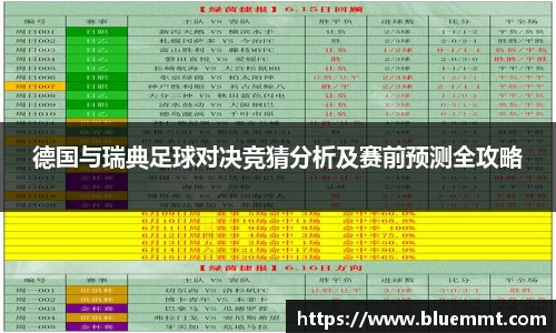 德国与瑞典足球对决竞猜分析及赛前预测全攻略